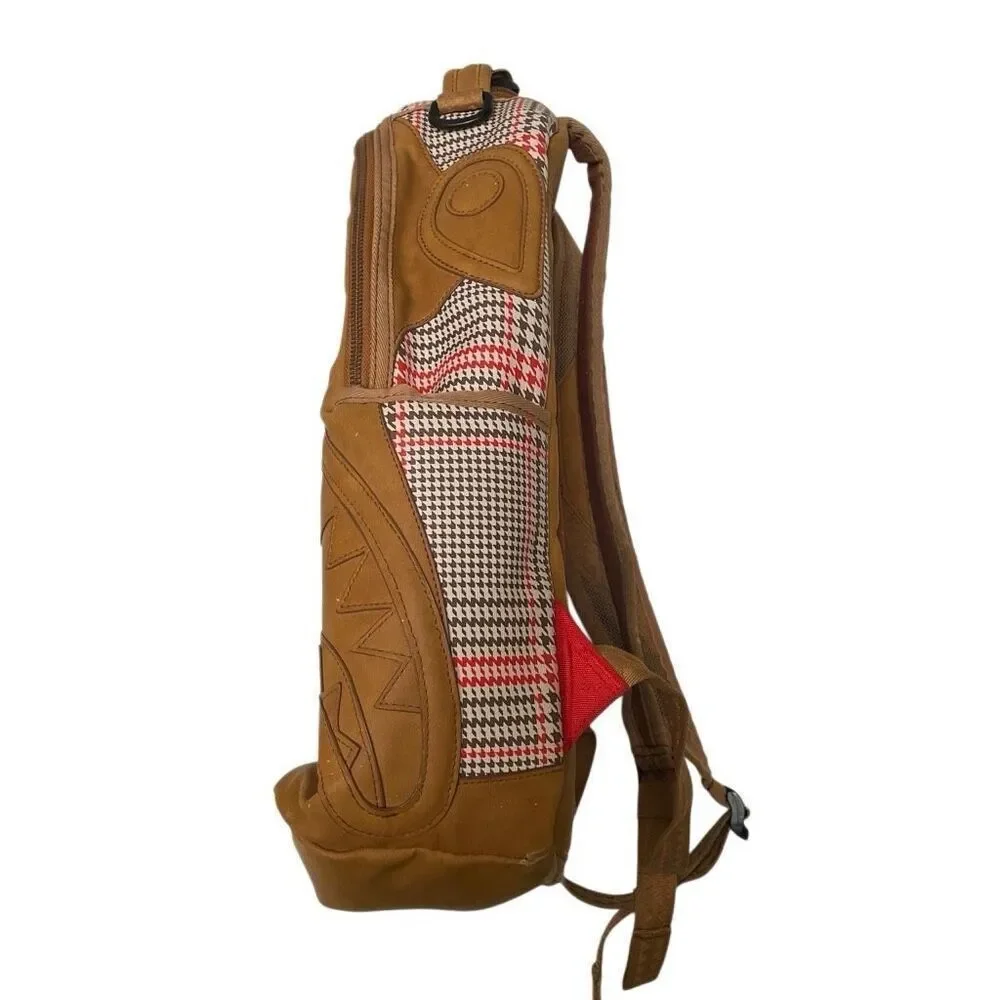 Sprayground Turbo 500 DLXV‎ plaid limited edition backpack tan vegan leather